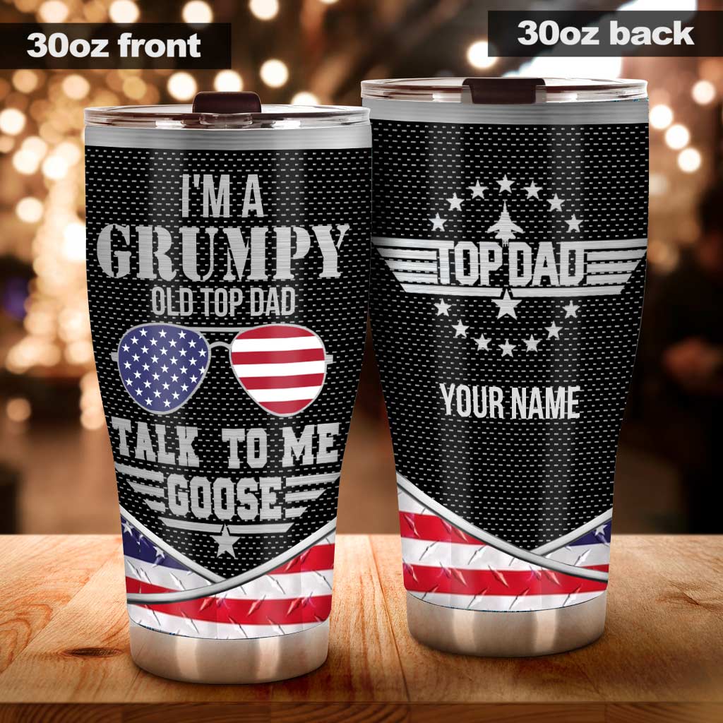 Personalized Independence Day Tumbler Custom Name Gift for Dad Tumbler GradoCreations
