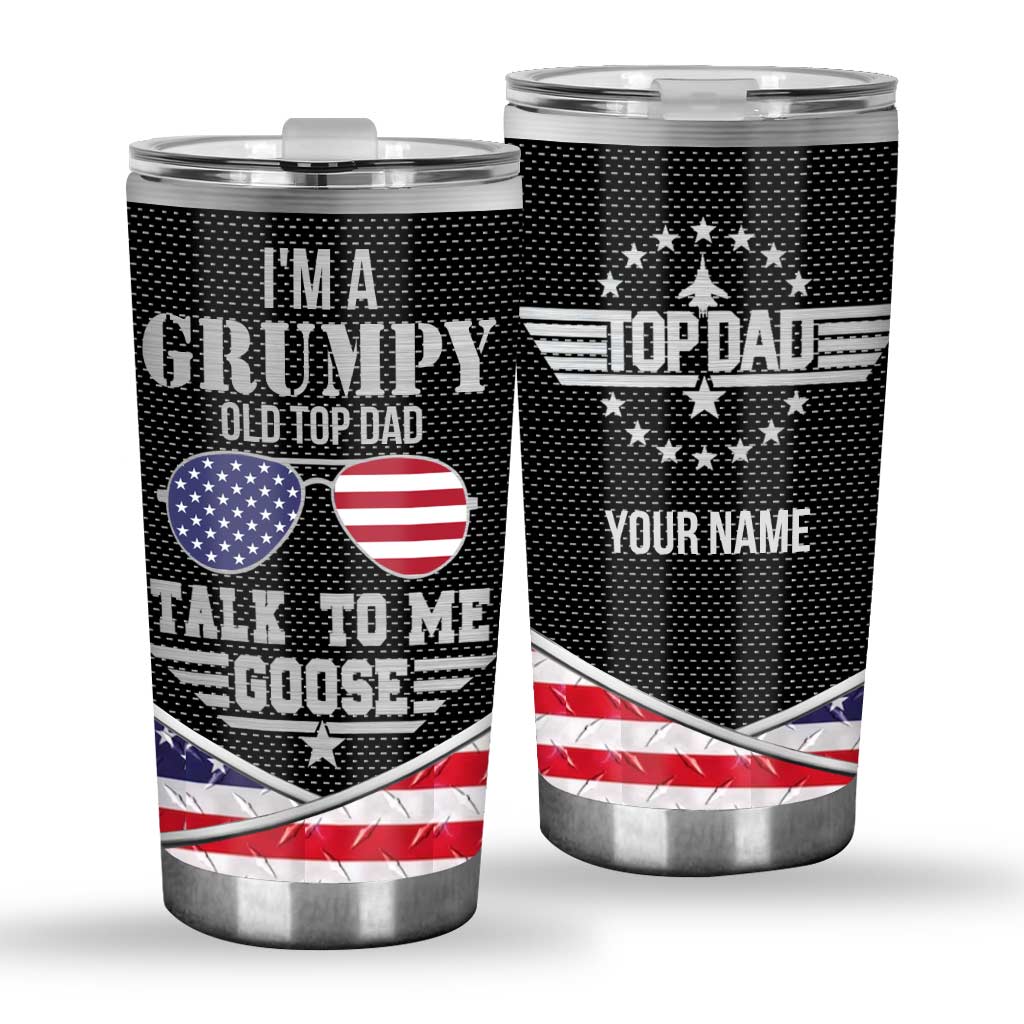 Personalized Independence Day Tumbler Custom Name Gift for Dad Tumbler GradoCreations