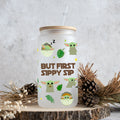 Personalized Can Glass with Straw Funny But First Sippy Sip Gift for Baby Shower Can Glass GradoCreations