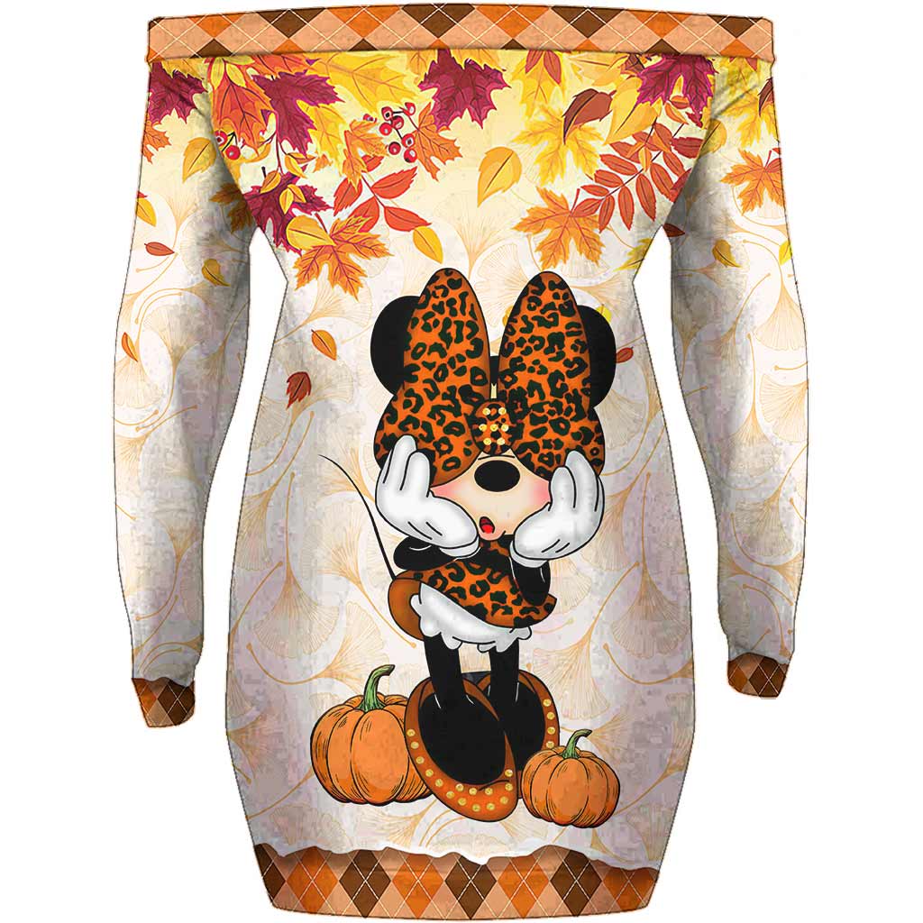Personalized Off Shoulder Dress with Pumpkin Design | Custom Name Gift Off Shoulder Dress GradoCreations