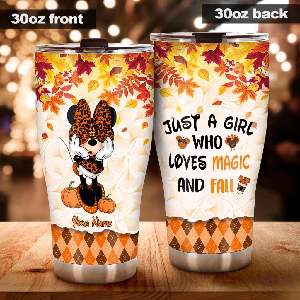 Personalized Fall-Themed Tumbler Custom Name Gift for Halloween and Thanksgiving Tumbler GradoCreations