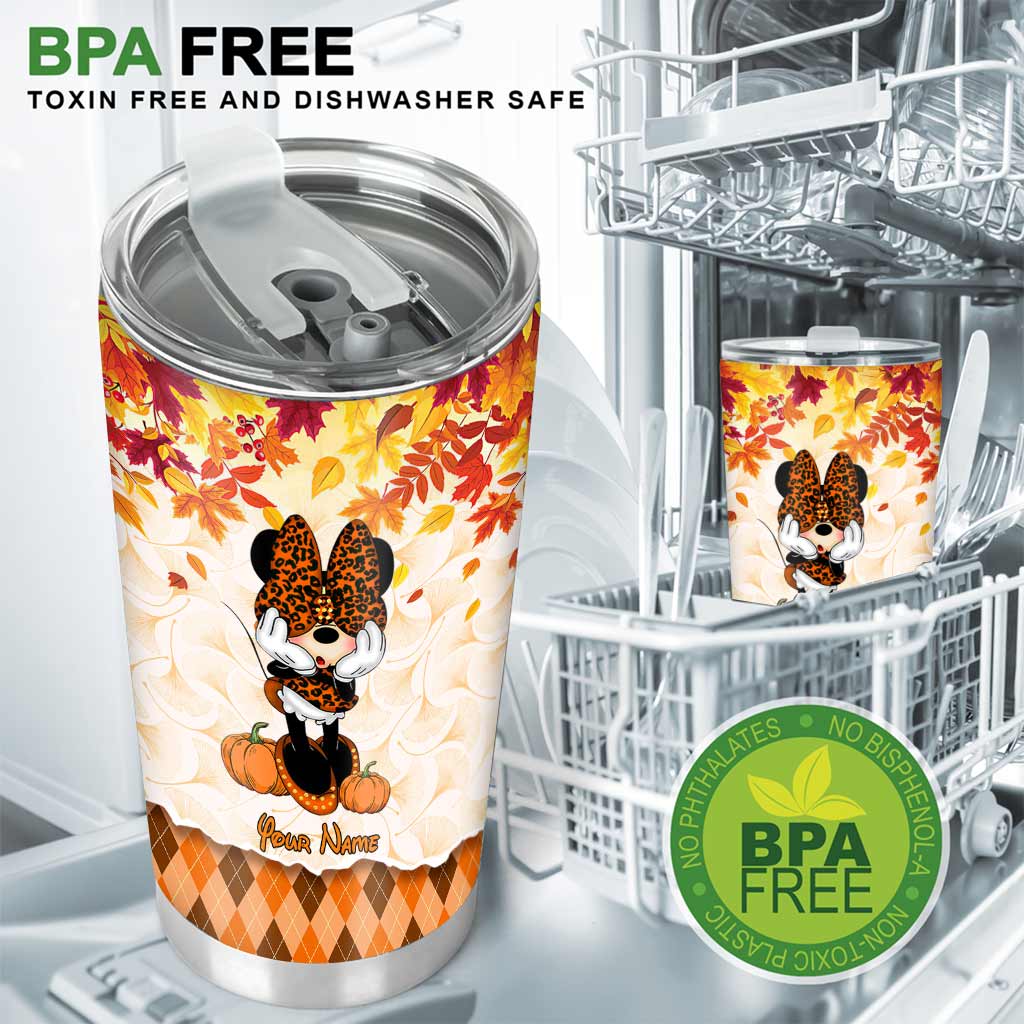 Personalized Fall-Themed Tumbler Custom Name Gift for Halloween and Thanksgiving Tumbler GradoCreations