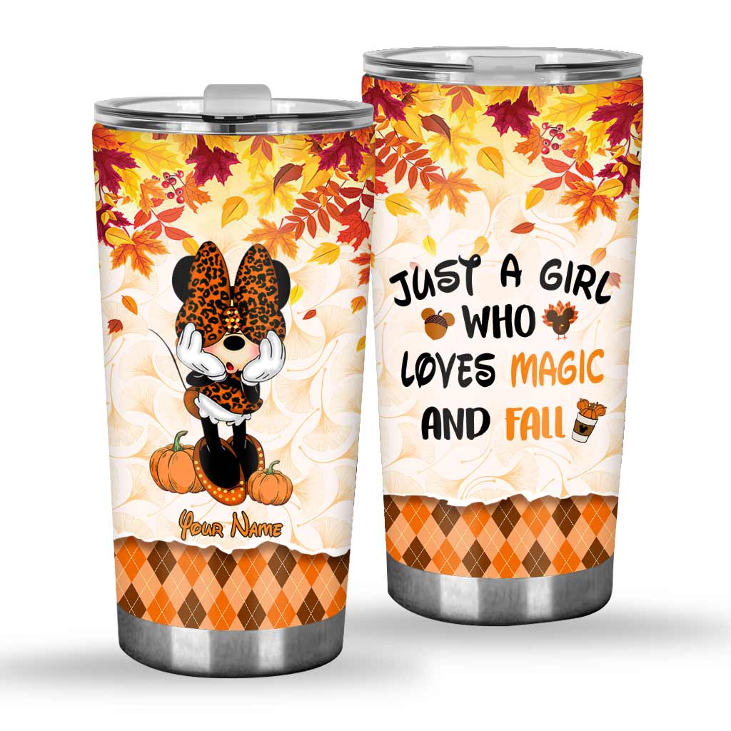 Personalized Fall-Themed Tumbler Custom Name Gift for Halloween and Thanksgiving Tumbler GradoCreations