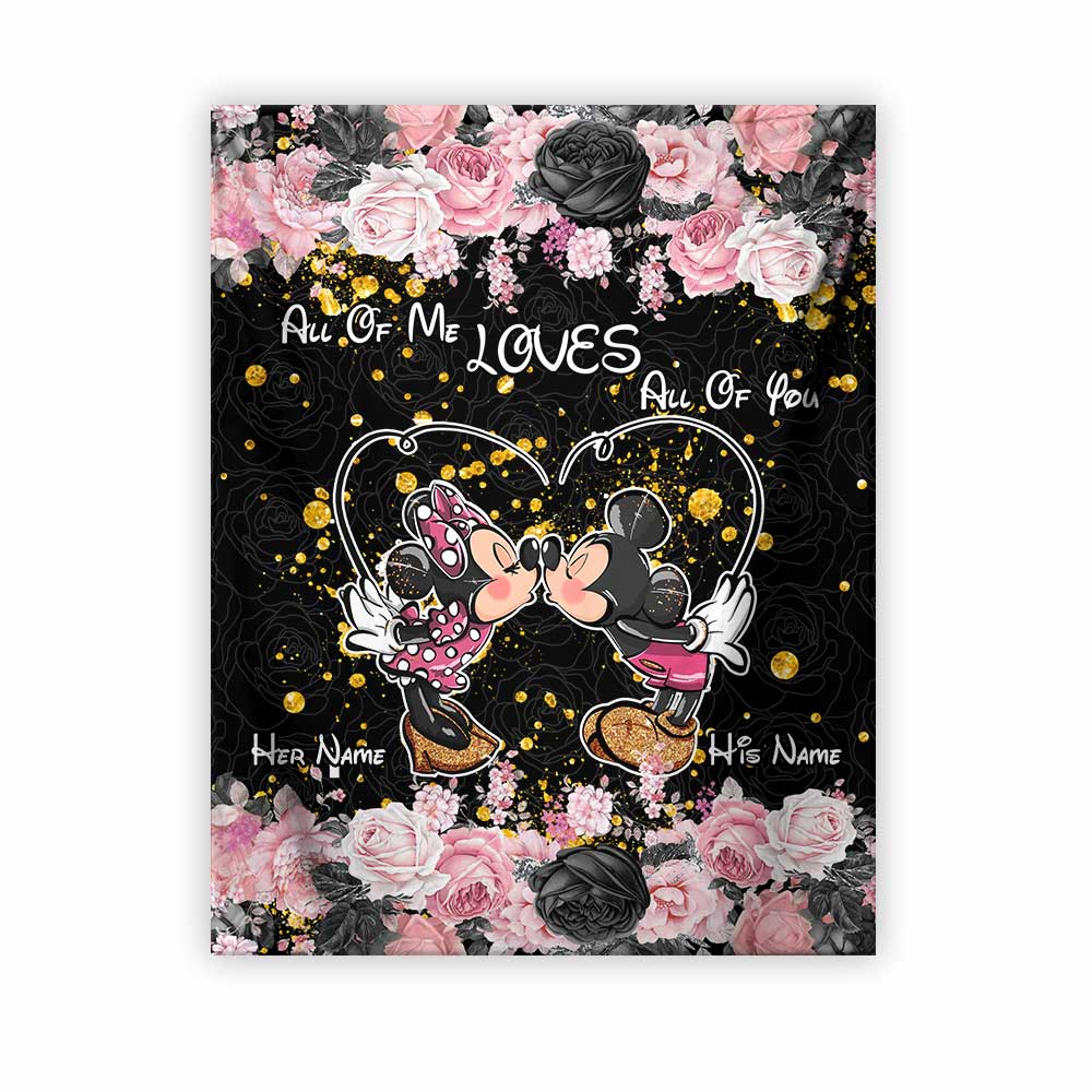 Personalized All Of Me Loves All Of You Mouse Wall Tapestry Gift for Couples Wall Tapestry GradoCreations