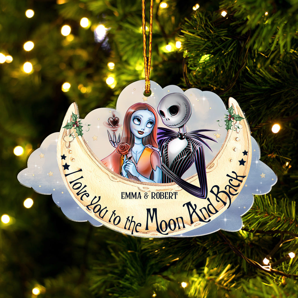 Personalized I Love You To The Moon And Back Ornament for Couples | Custom Christmas Gift Ornament GradoCreations