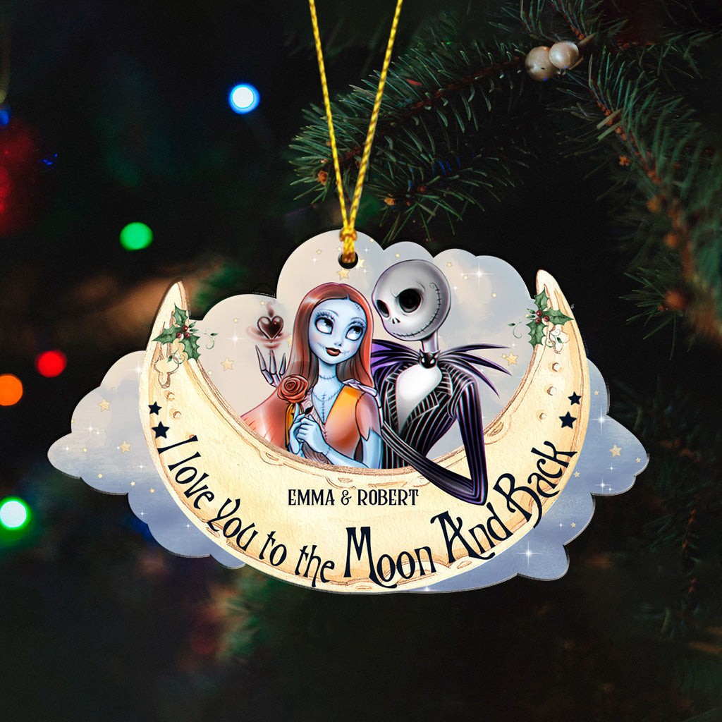 Personalized I Love You To The Moon And Back Ornament for Couples | Custom Christmas Gift Ornament GradoCreations