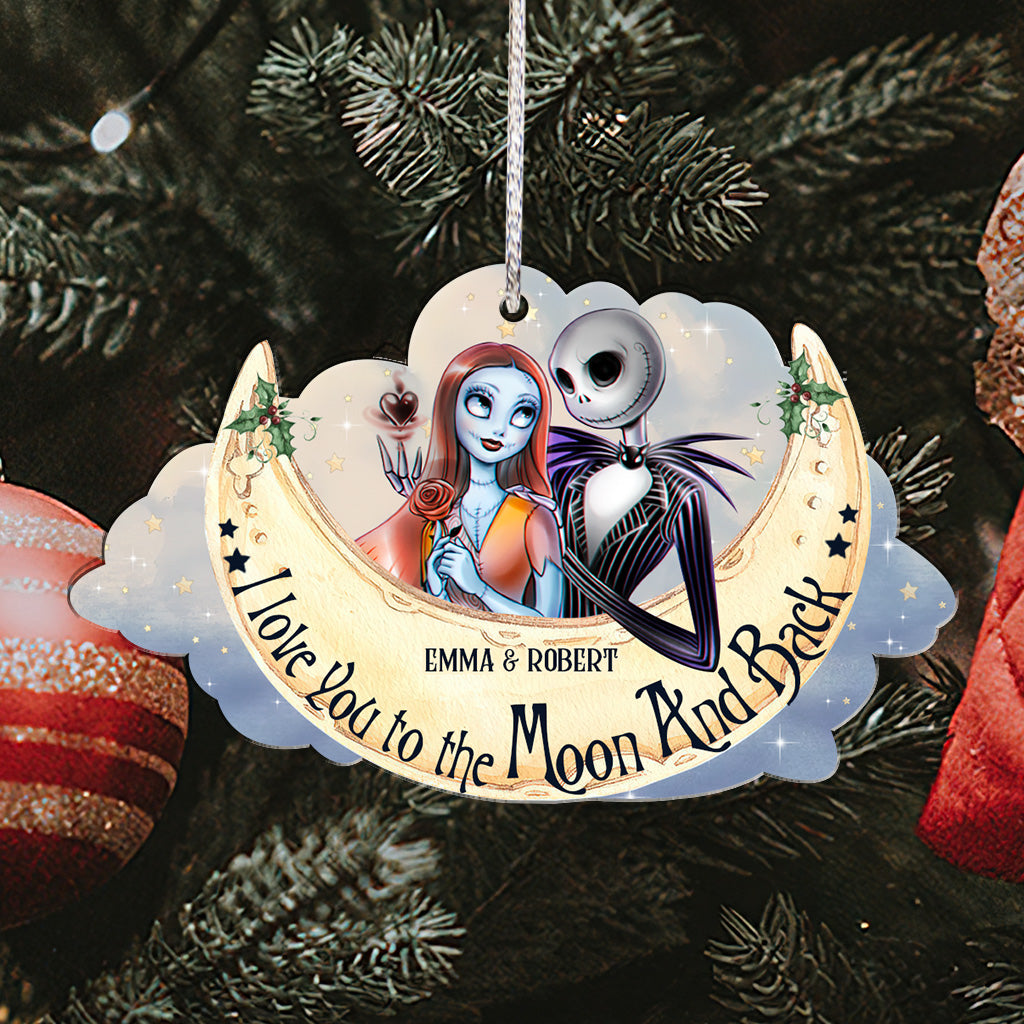 Personalized I Love You To The Moon And Back Ornament for Couples | Custom Christmas Gift Ornament GradoCreations