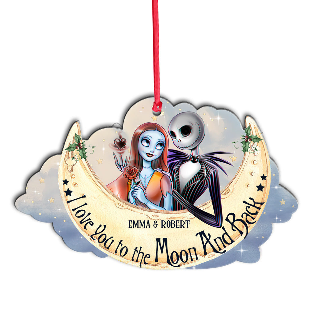 Personalized I Love You To The Moon And Back Ornament for Couples | Custom Christmas Gift Ornament GradoCreations