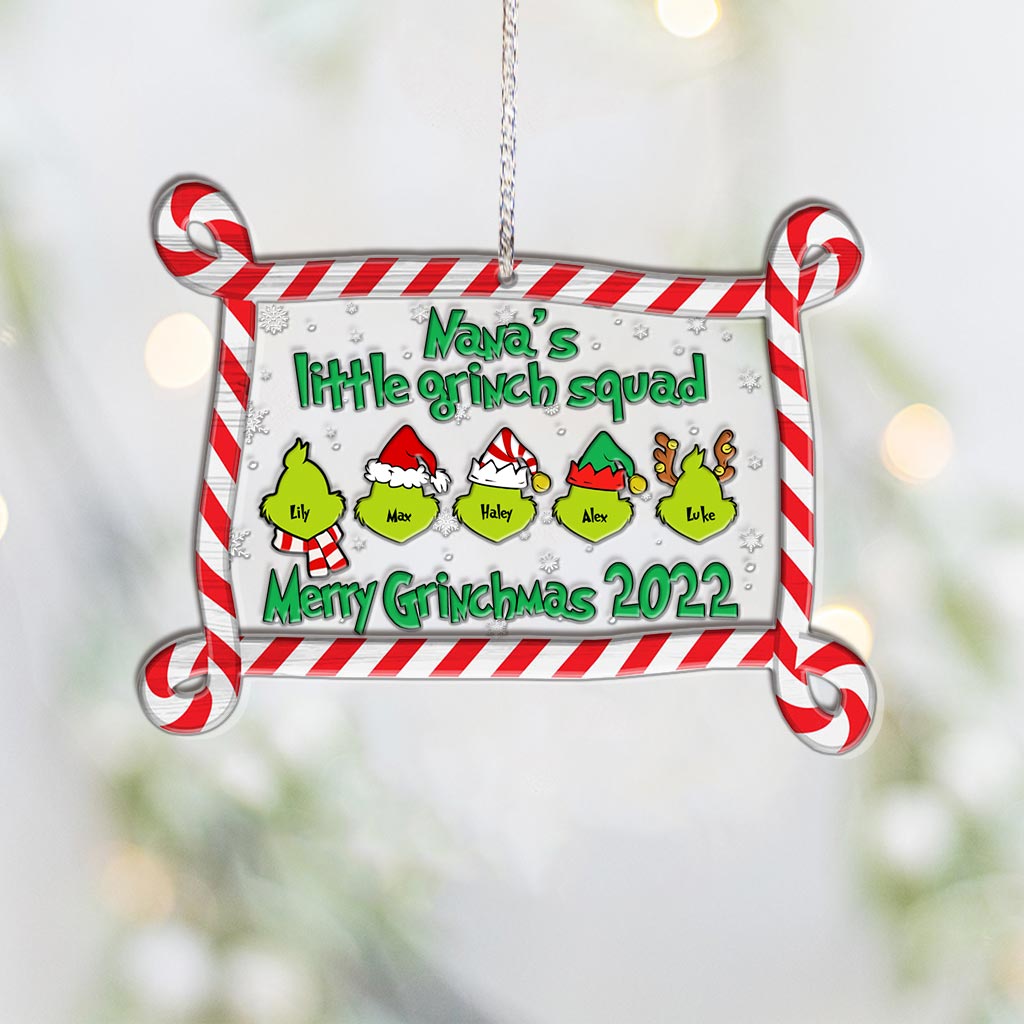 Personalized Grinch Christmas Ornament Custom Family Gift Layers Mix Ornament GradoCreations