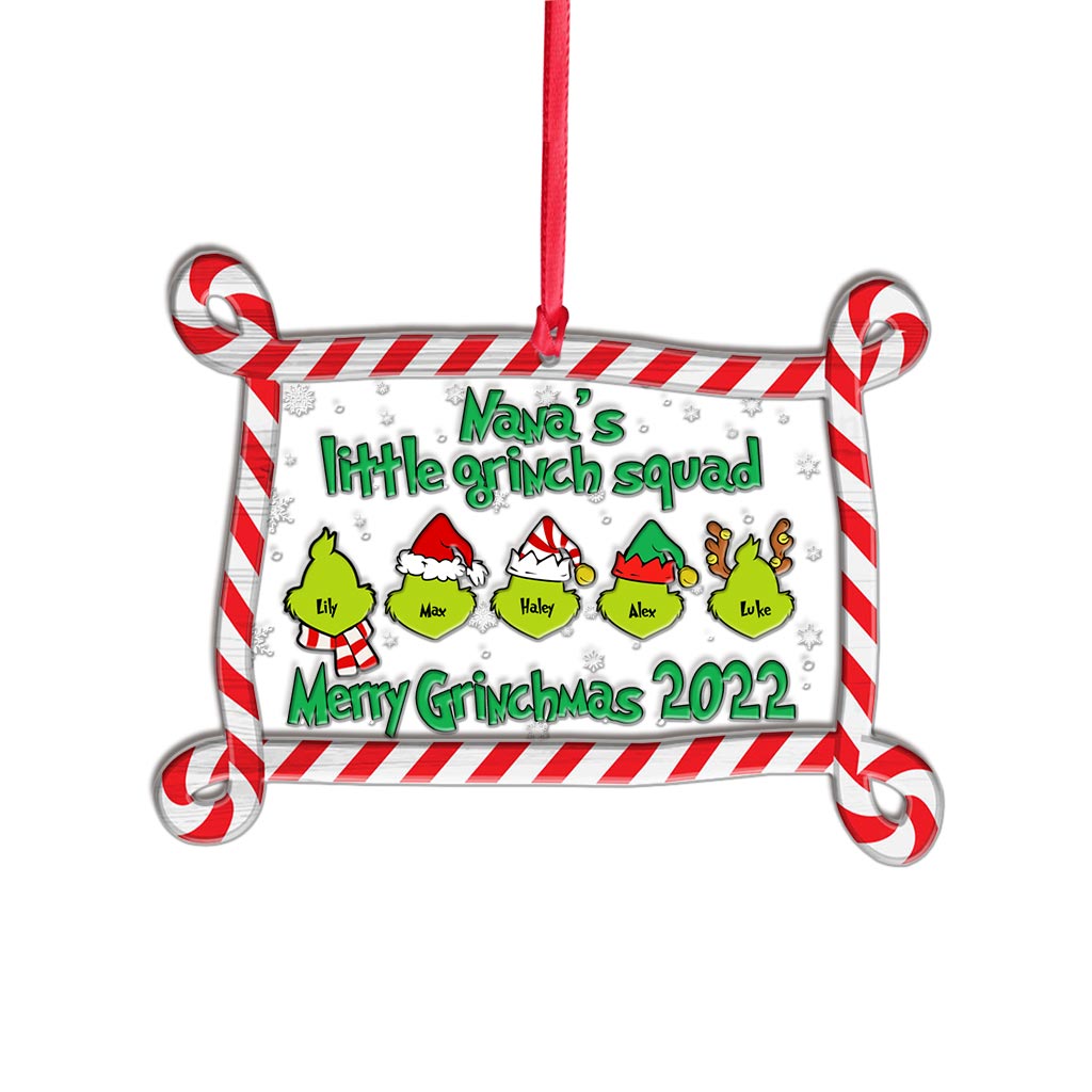 Personalized Grinch Christmas Ornament Custom Family Gift Layers Mix Ornament GradoCreations