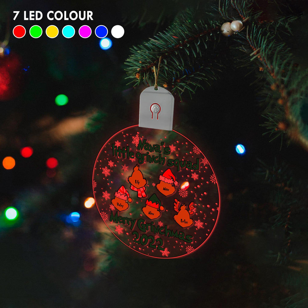 Personalized Round LED Acrylic Ornament for Grandma | Christmas Gift Led Acrylic Ornament GradoCreations