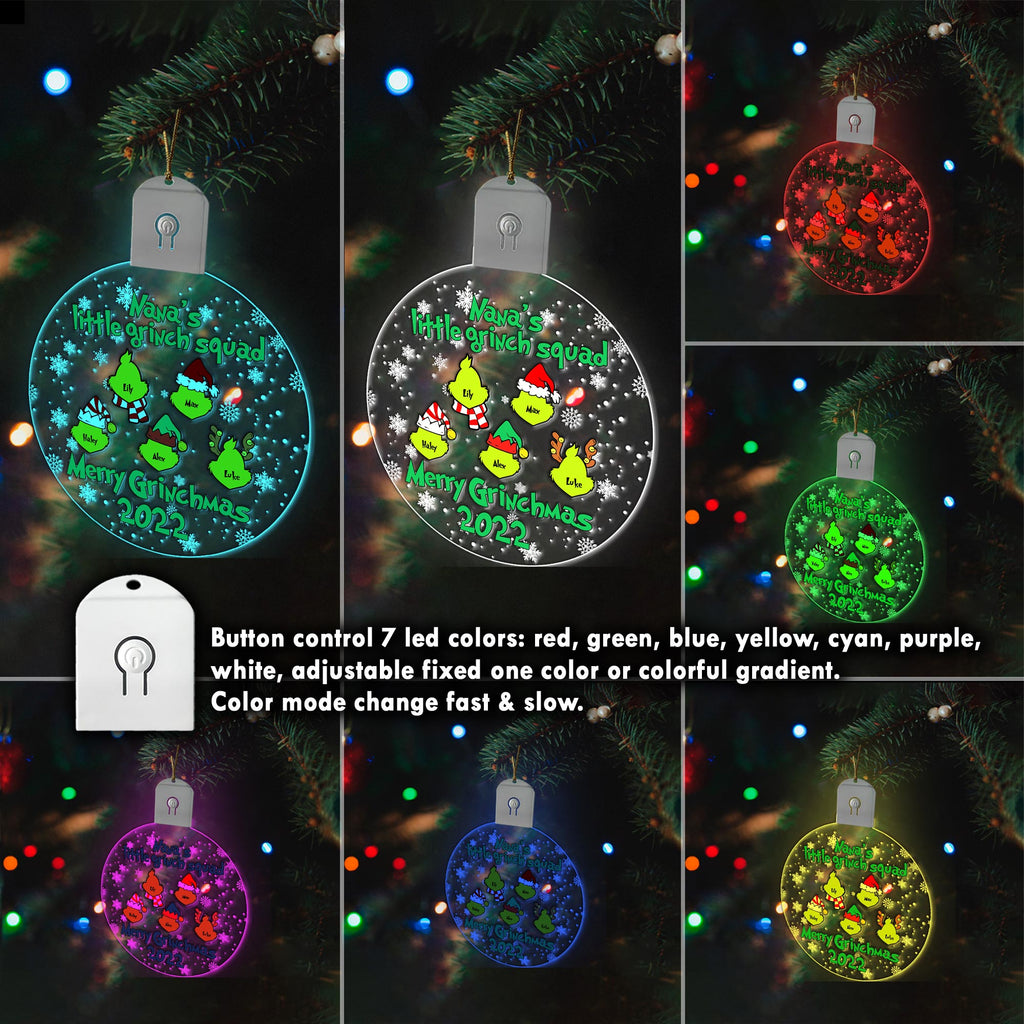 Personalized Round LED Acrylic Ornament for Grandma | Christmas Gift Led Acrylic Ornament GradoCreations
