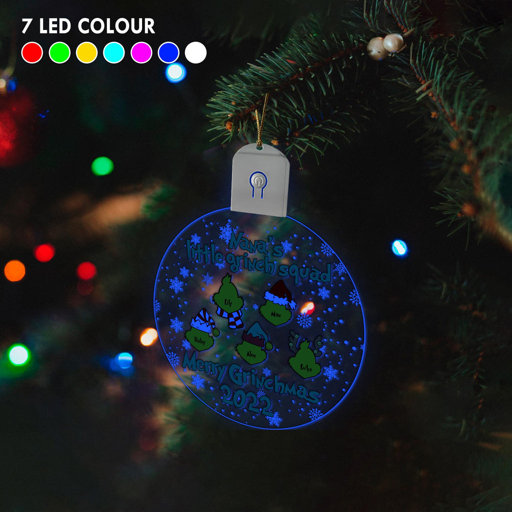 Personalized Round LED Acrylic Ornament for Grandma | Christmas Gift Led Acrylic Ornament GradoCreations