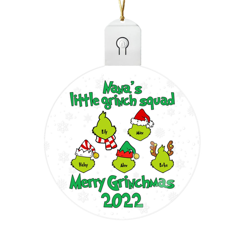 Personalized Round LED Acrylic Ornament for Grandma | Christmas Gift Led Acrylic Ornament GradoCreations