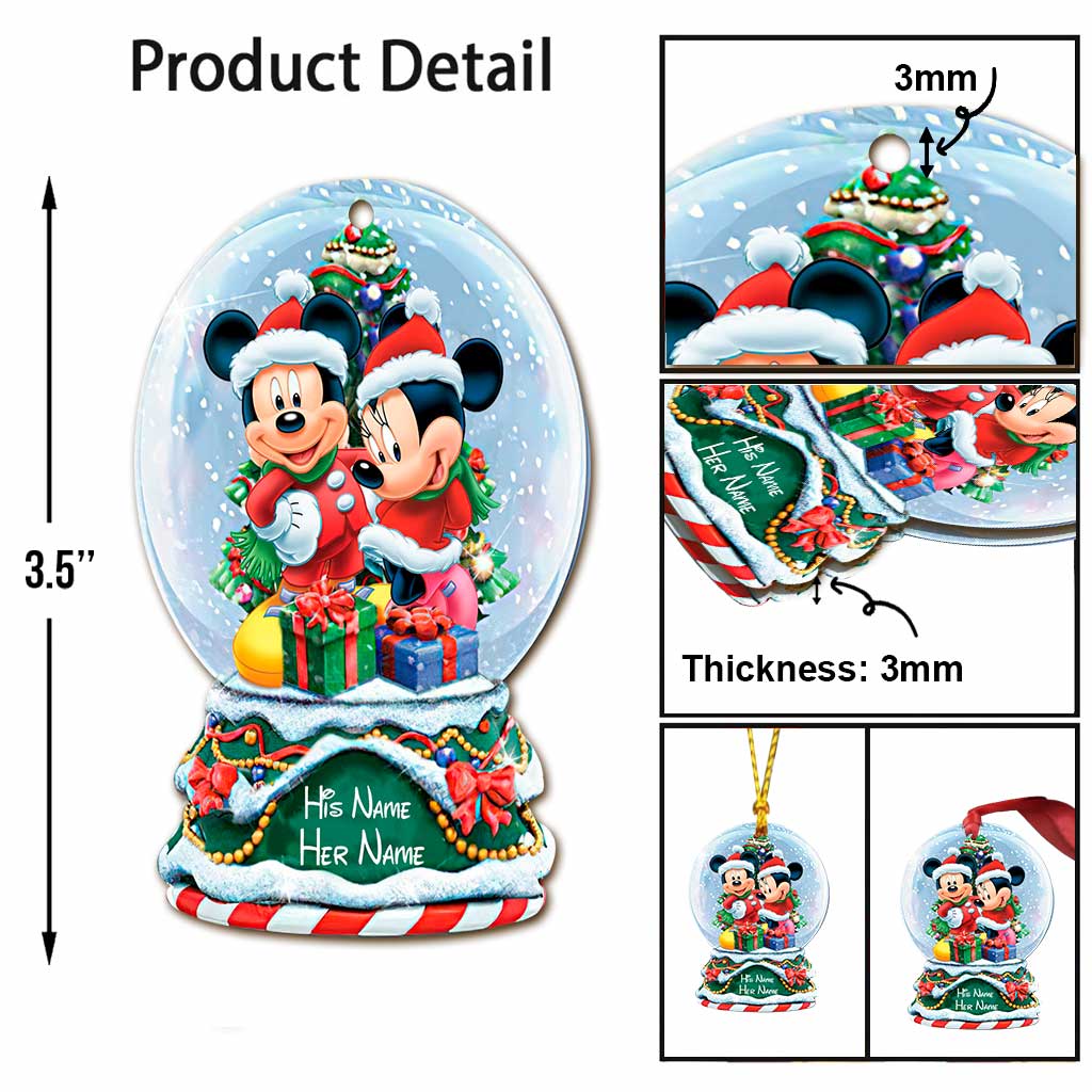 Personalized Mickey Mouse Christmas Ornament Custom Name Holiday Gift Ornament GradoCreations