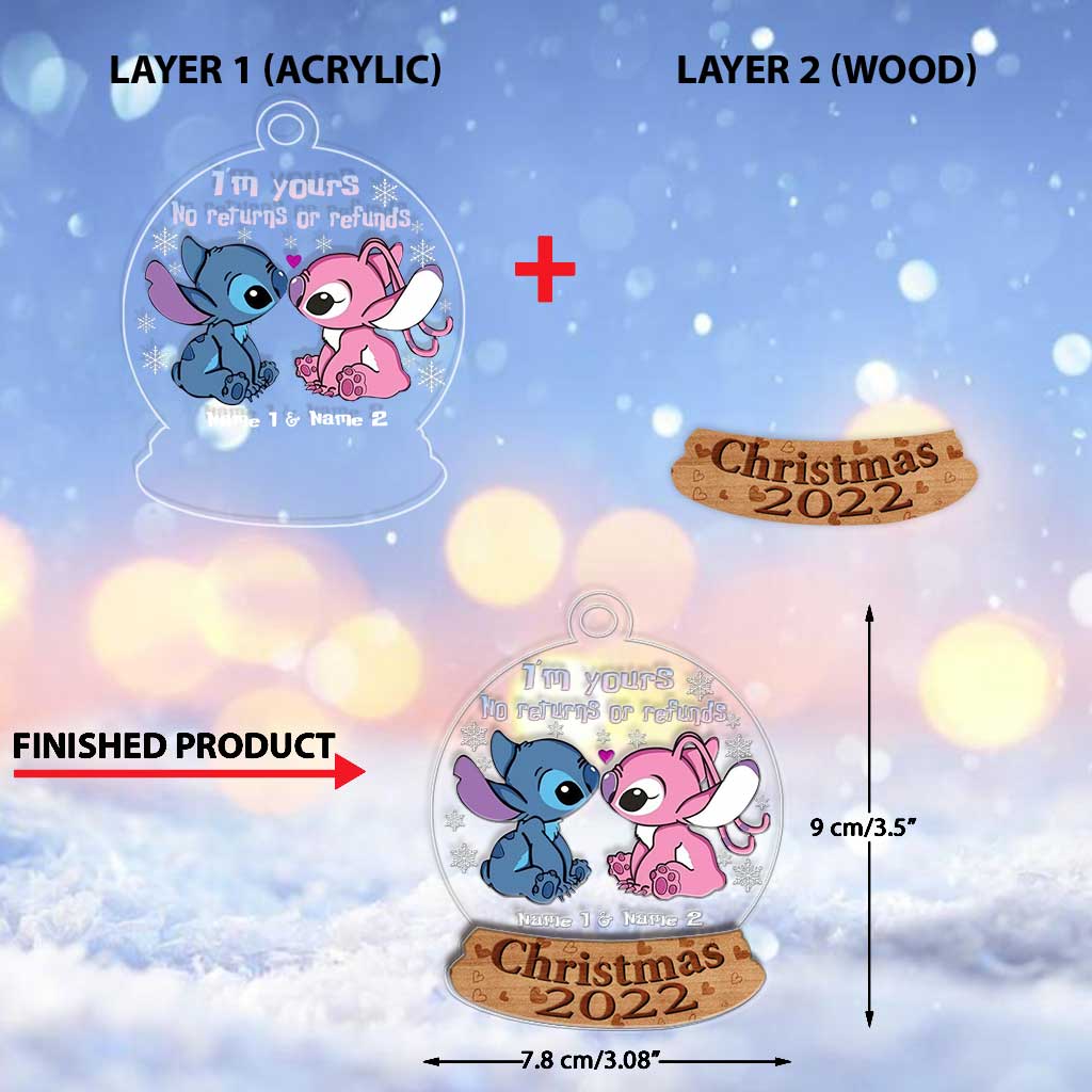 Personalized Christmas Ohana Layers Mix Ornament for Couples Layers Mix Ornament GradoCreations