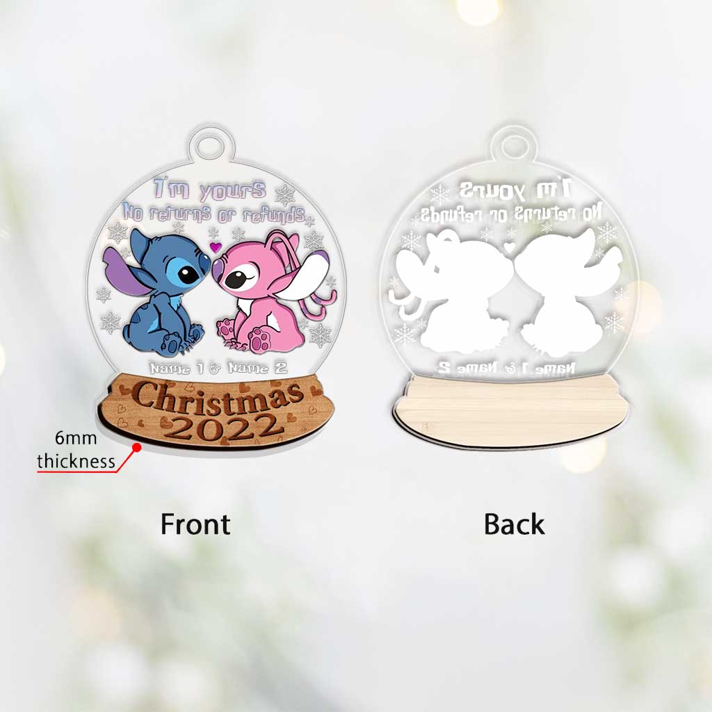 Personalized Christmas Ohana Layers Mix Ornament for Couples Layers Mix Ornament GradoCreations