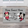 Personalized Mickey and Minnie Mouse Doormat Custom Names Home Sweet Home Gift for Couples Doormat GradoCreations