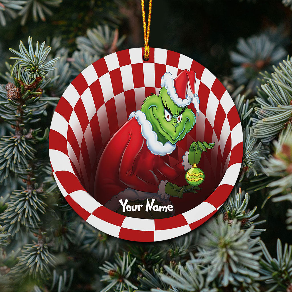 Personalized Grinch Christmas Ornament Custom Name Gift Ornament GradoCreations