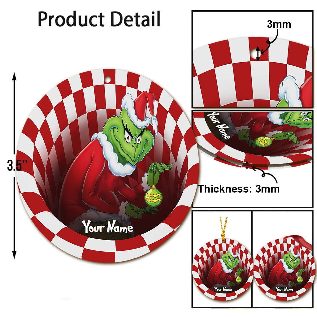 Personalized Grinch Christmas Ornament Custom Name Gift Ornament GradoCreations