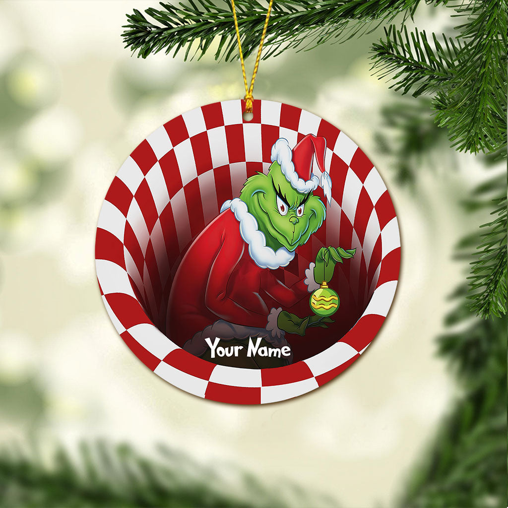 Personalized Grinch Christmas Ornament Custom Name Gift Ornament GradoCreations