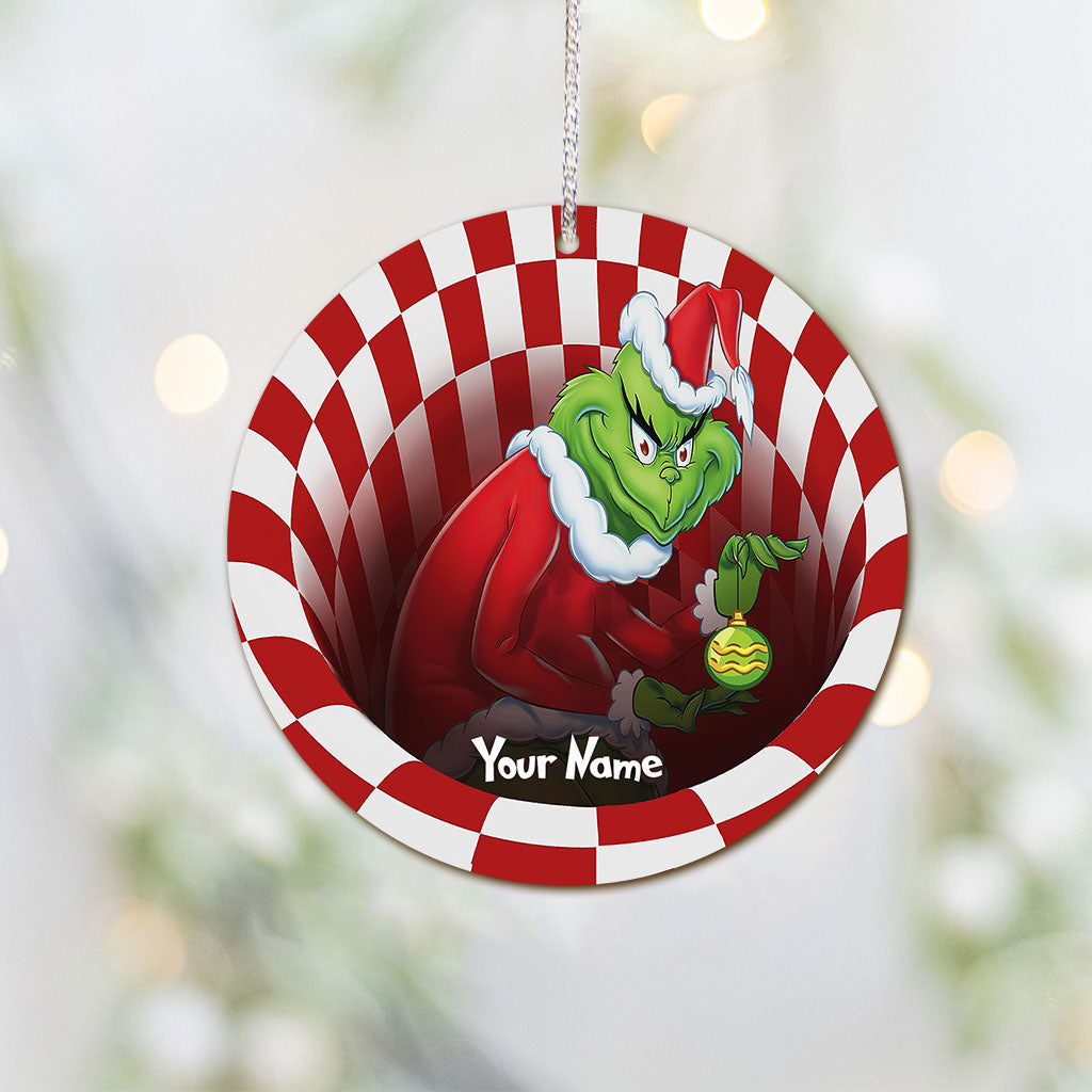 Personalized Grinch Christmas Ornament Custom Name Gift Ornament GradoCreations