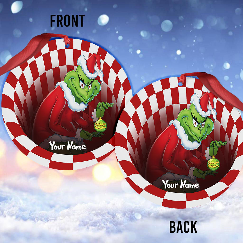 Personalized Grinch Christmas Ornament Custom Name Gift Ornament GradoCreations