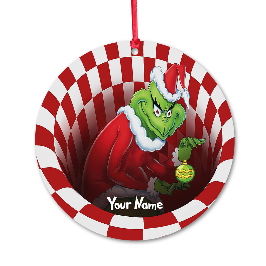 Personalized Grinch Christmas Ornament Custom Name Gift Ornament GradoCreations