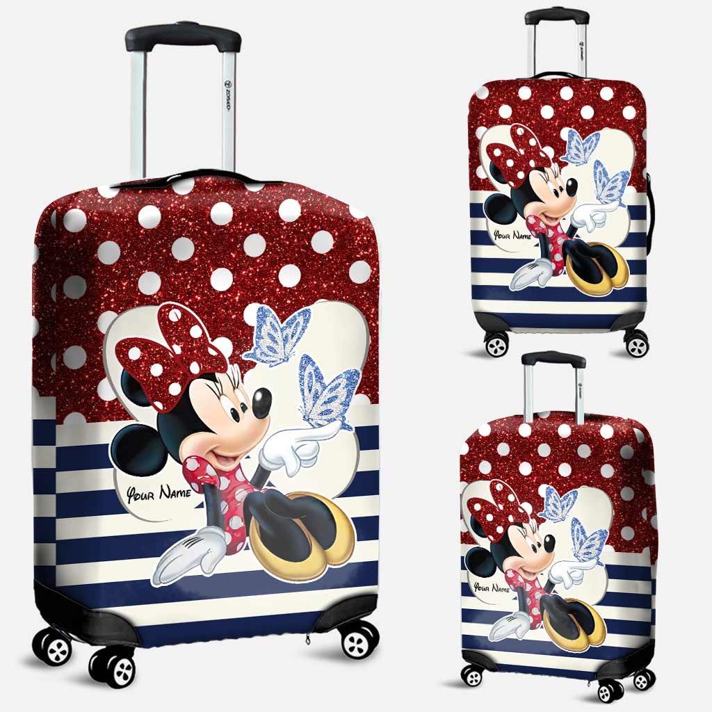Personalized Minnie Mouse Luggage Cover Custom Name Vacation Gift Luggage Cover GradoCreations
