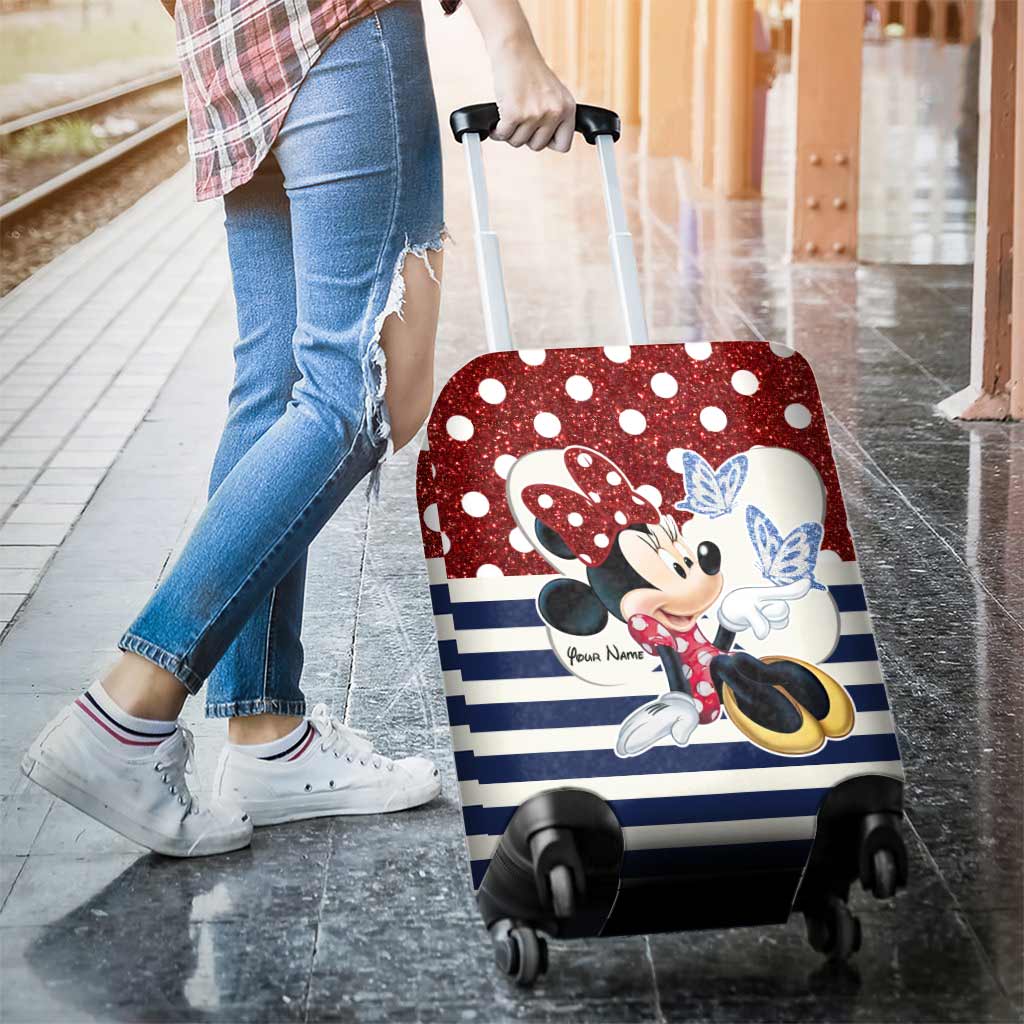 Personalized Minnie Mouse Luggage Cover Custom Name Vacation Gift Luggage Cover GradoCreations