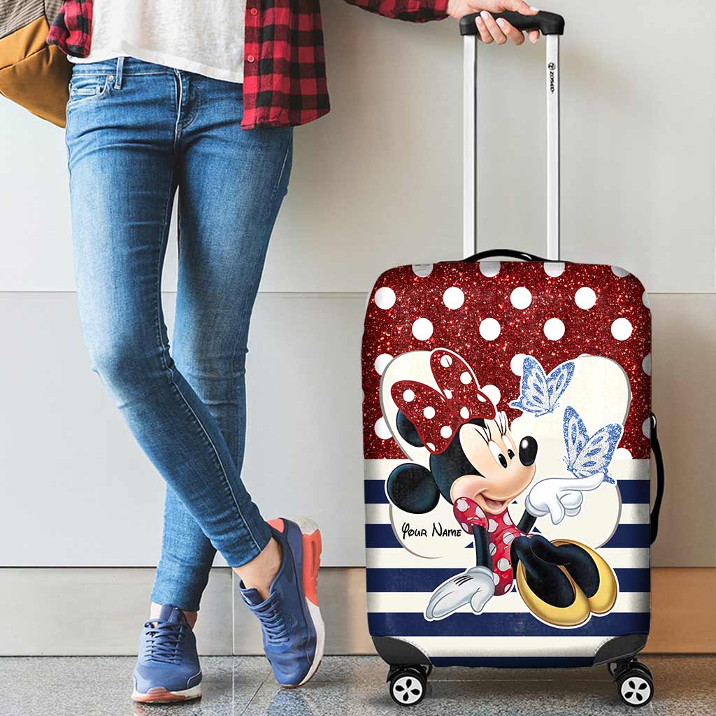 Personalized Minnie Mouse Luggage Cover Custom Name Vacation Gift Luggage Cover GradoCreations