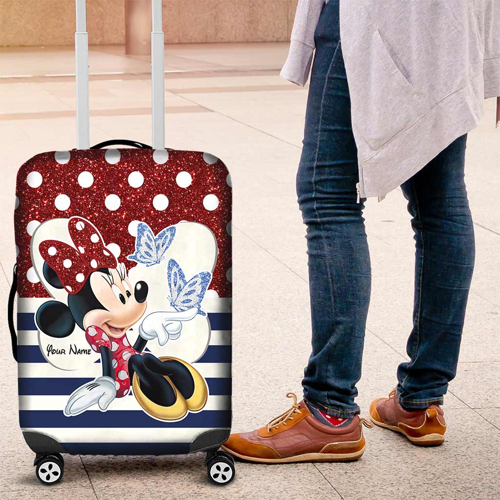 Personalized Minnie Mouse Luggage Cover Custom Name Vacation Gift Luggage Cover GradoCreations