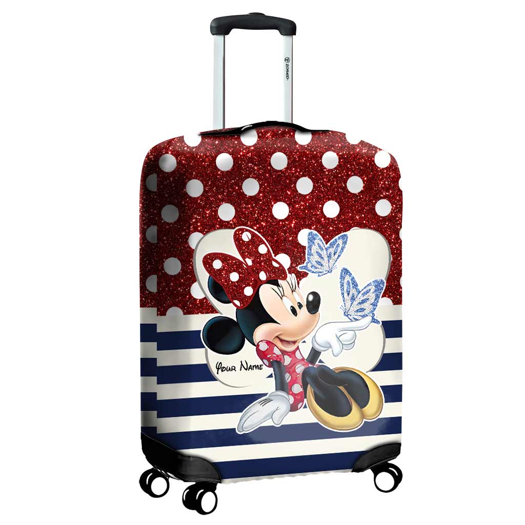 Personalized Minnie Mouse Luggage Cover Custom Name Vacation Gift Luggage Cover GradoCreations