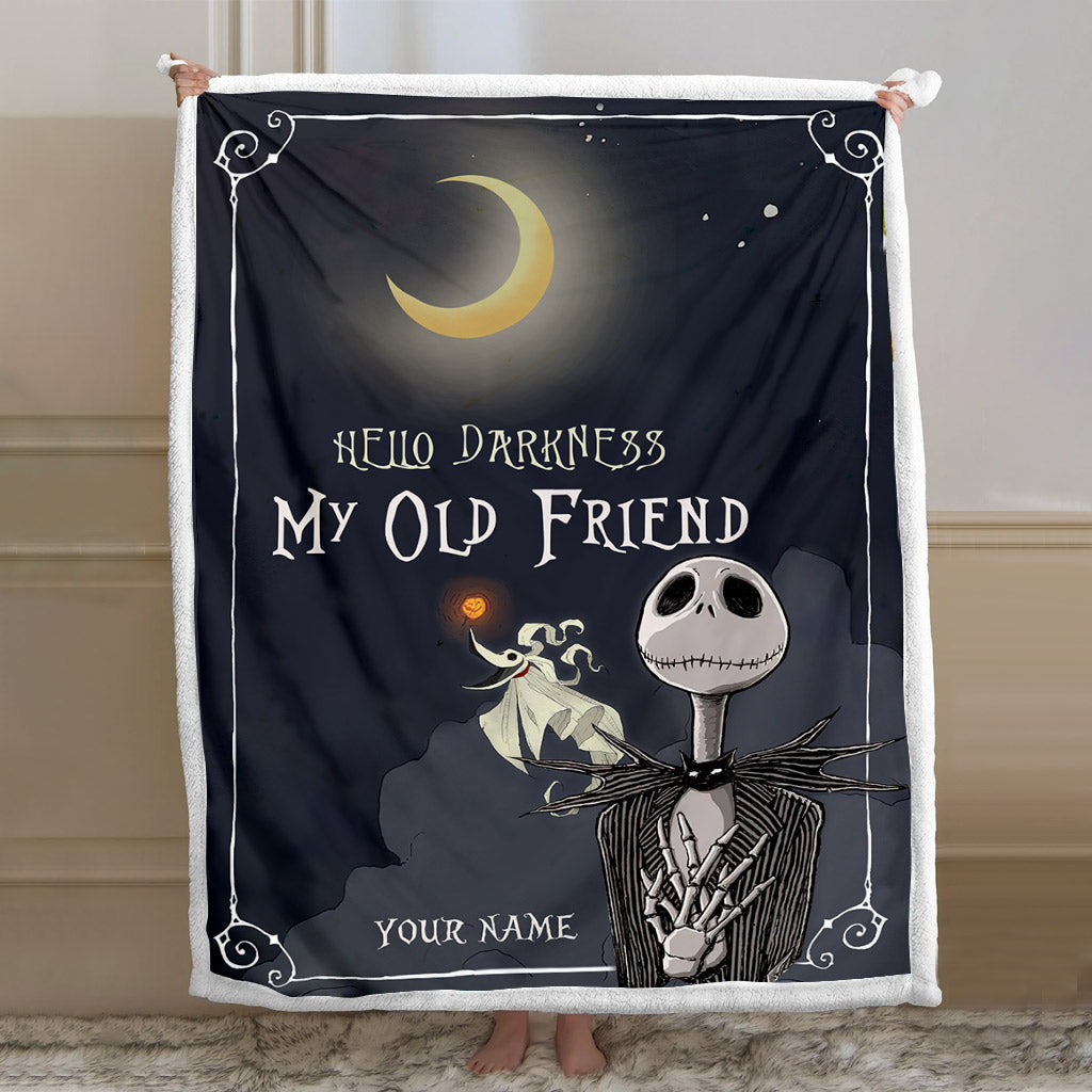 Personalized Hello Darkness Blanket Custom Name Gift for Halloween Blanket GradoCreations