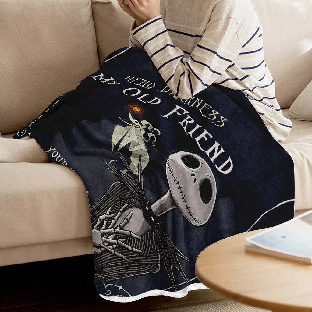 Personalized Hello Darkness Blanket Custom Name Gift for Halloween Blanket GradoCreations