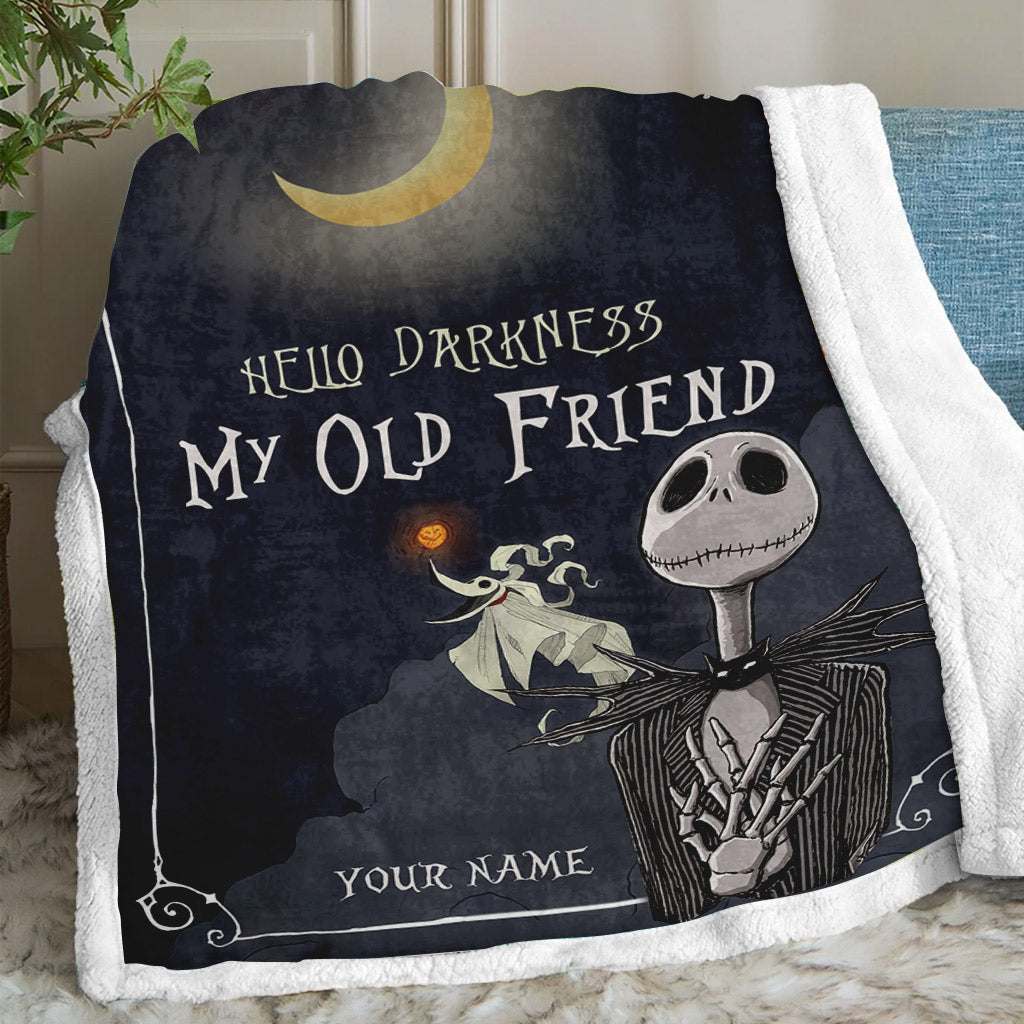 Personalized Hello Darkness Blanket Custom Name Gift for Halloween Blanket GradoCreations