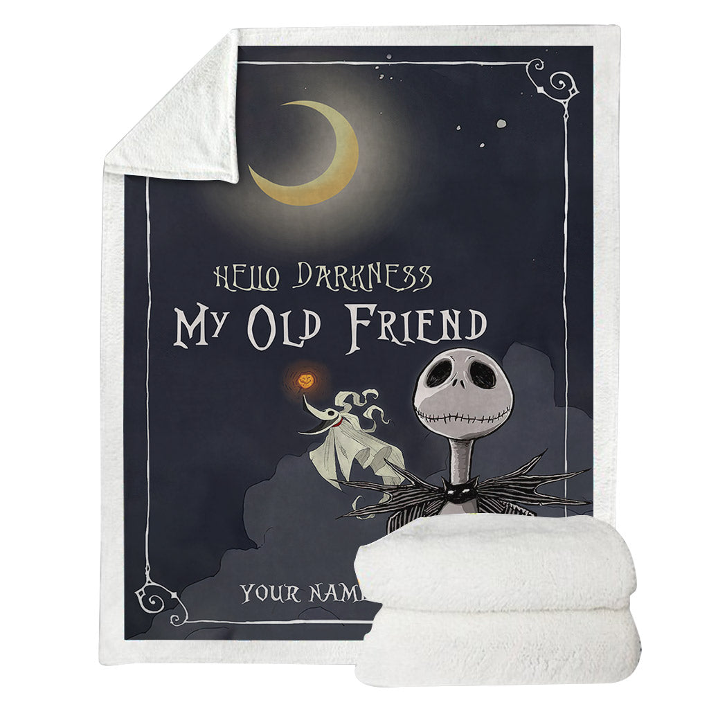 Personalized Hello Darkness Blanket Custom Name Gift for Halloween Blanket GradoCreations