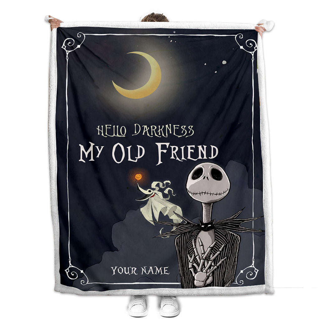 Personalized Hello Darkness Blanket Custom Name Gift for Halloween Blanket GradoCreations