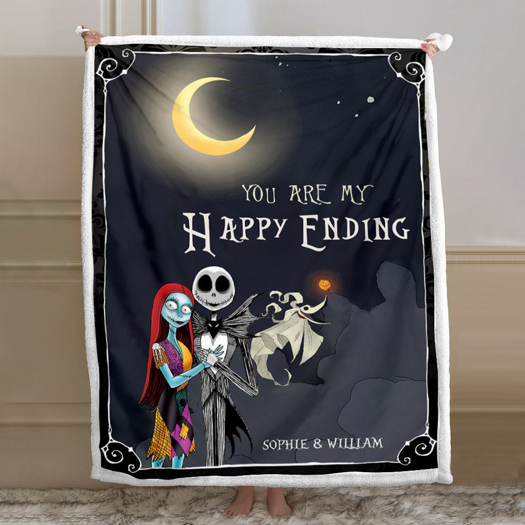 Personalized Nightmare Before Christmas Blanket Custom Name Gift for Couple Blanket GradoCreations