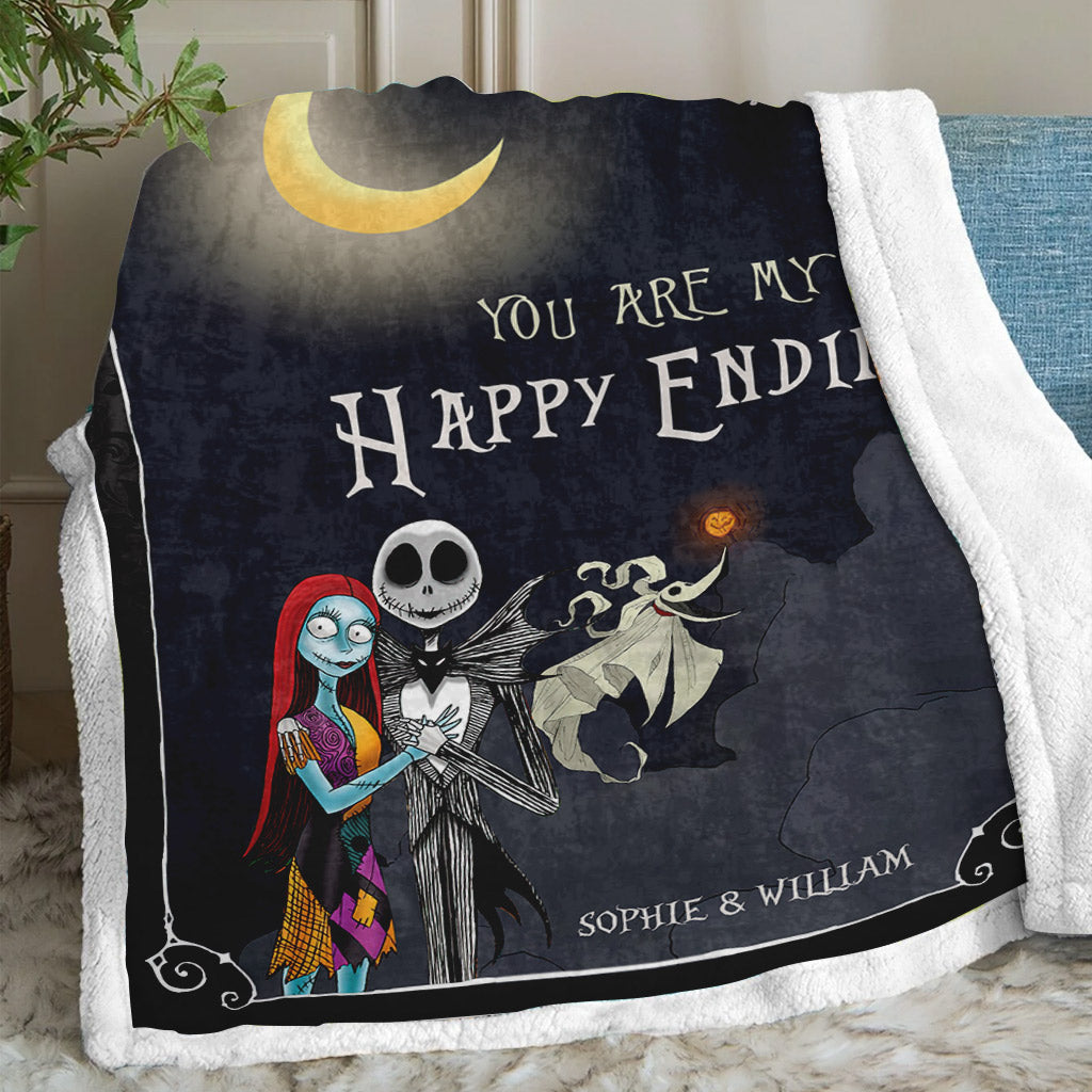 Personalized Nightmare Before Christmas Blanket Custom Name Gift for Couple Blanket GradoCreations