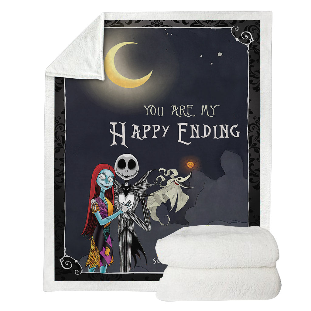 Personalized Nightmare Before Christmas Blanket Custom Name Gift for Couple Blanket GradoCreations