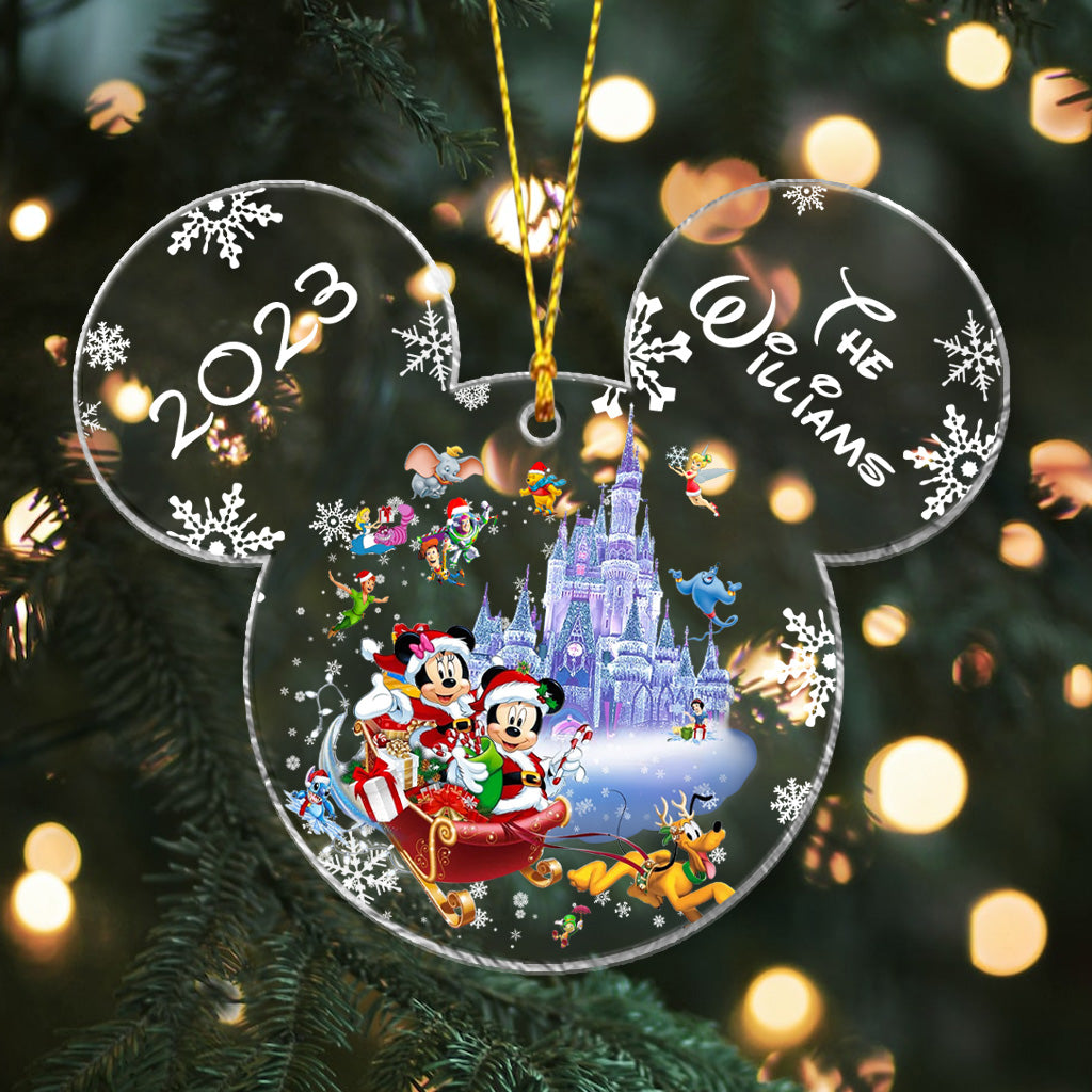 Personalized Mickey Mouse Transparent Christmas Ornament 2023 Gift One-sided Ornament GradoCreations