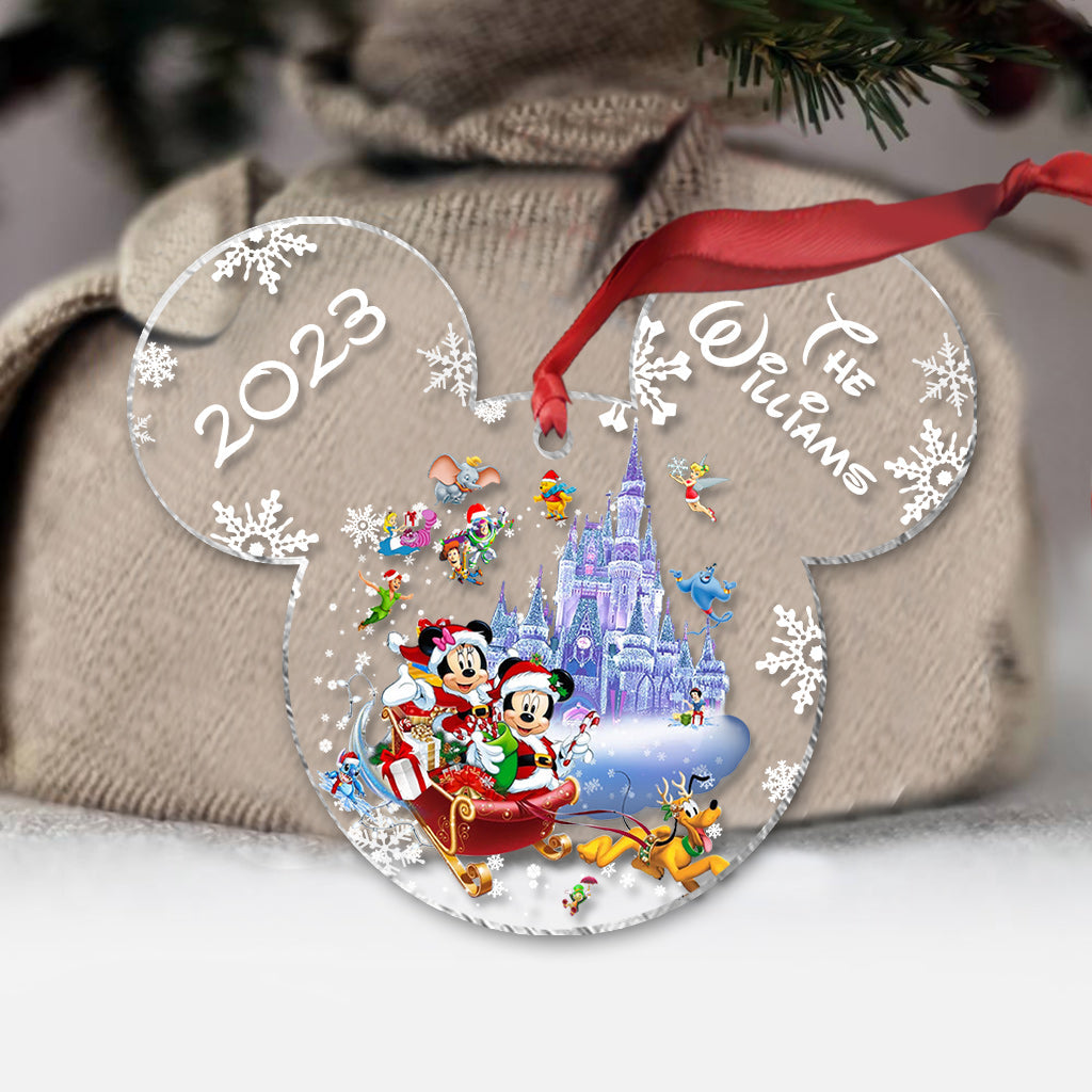 Personalized Mickey Mouse Transparent Christmas Ornament 2023 Gift One-sided Ornament GradoCreations