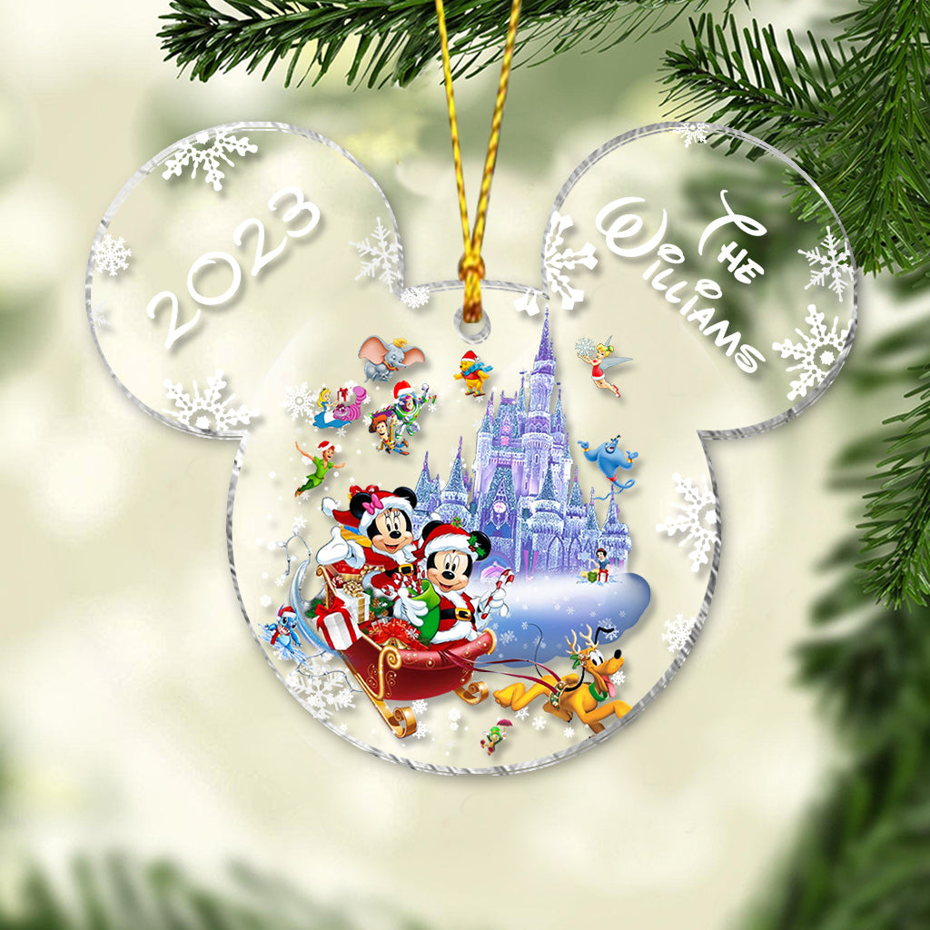 Personalized Mickey Mouse Transparent Christmas Ornament 2023 Gift One-sided Ornament GradoCreations