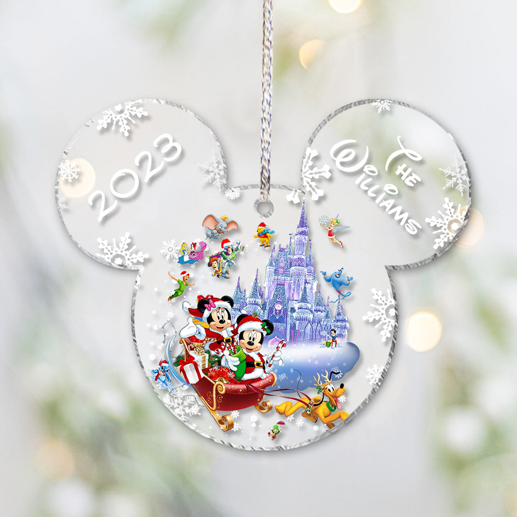 Personalized Mickey Mouse Transparent Christmas Ornament 2023 Gift One-sided Ornament GradoCreations