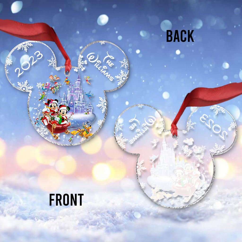 Personalized Mickey Mouse Transparent Christmas Ornament 2023 Gift One-sided Ornament GradoCreations