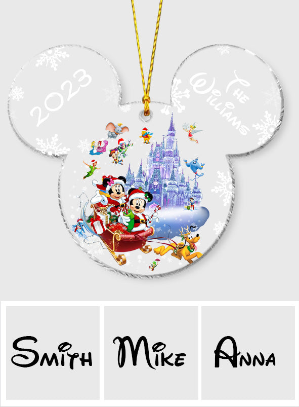 Personalized Mickey Mouse Transparent Christmas Ornament 2023 Gift One-sided Ornament GradoCreations