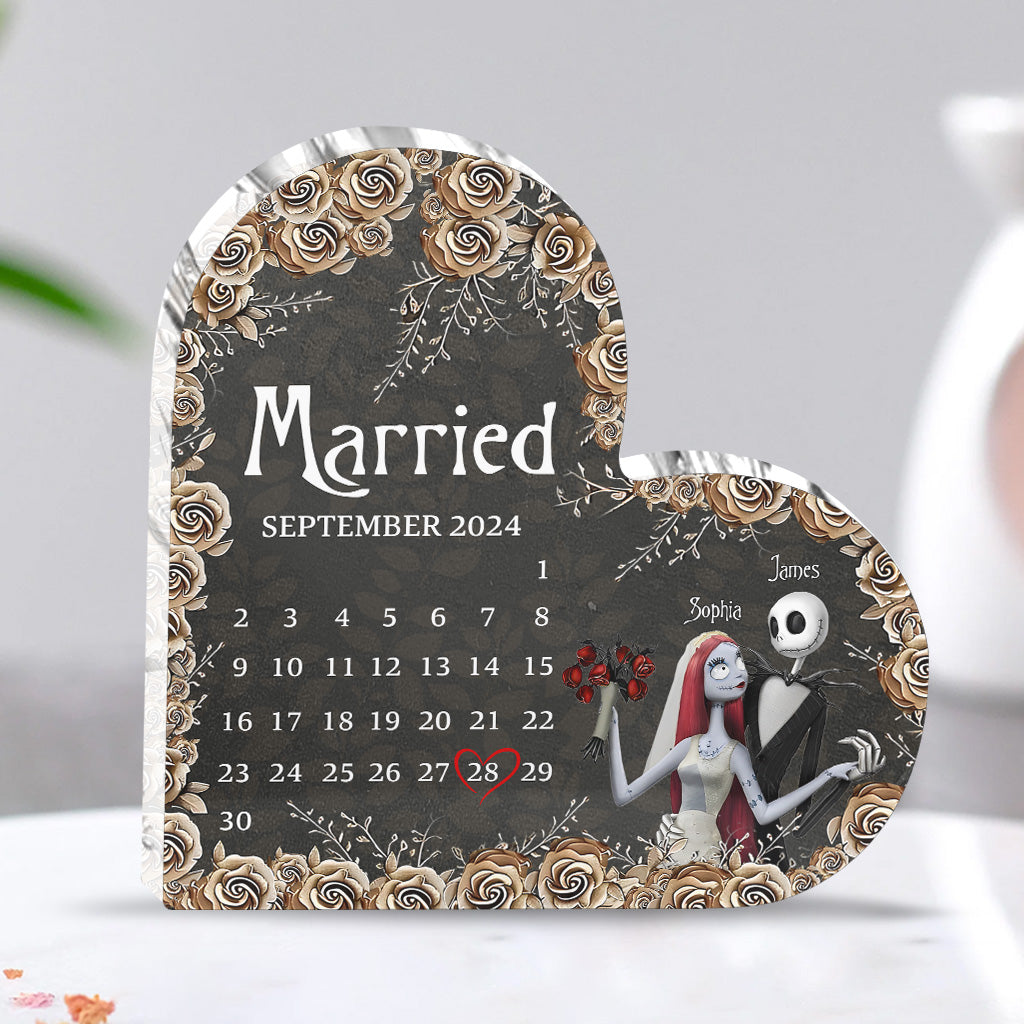 Personalized Acrylic Heart Plaque Custom Name Gift for Married Couples Custom Shaped Acrylic Plaque GradoCreations