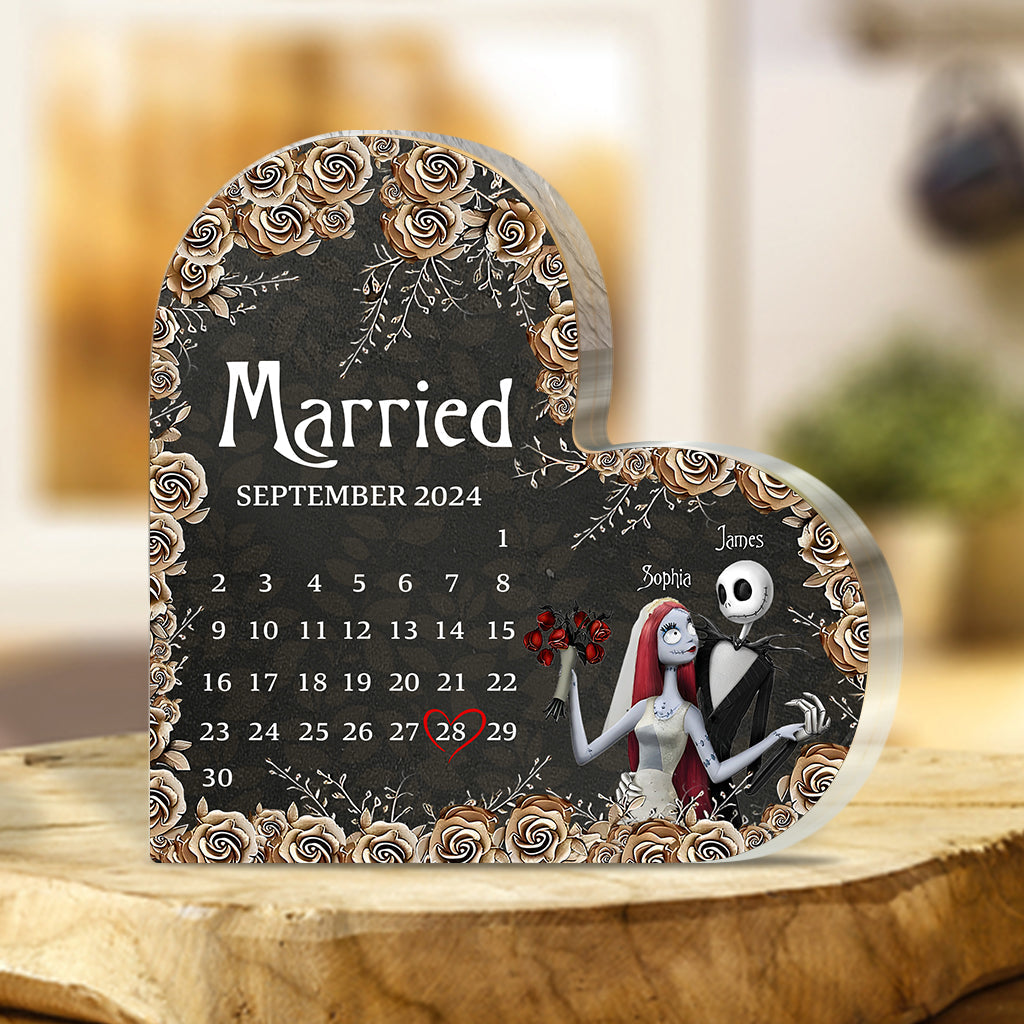 Personalized Acrylic Heart Plaque Custom Name Gift for Married Couples Custom Shaped Acrylic Plaque GradoCreations