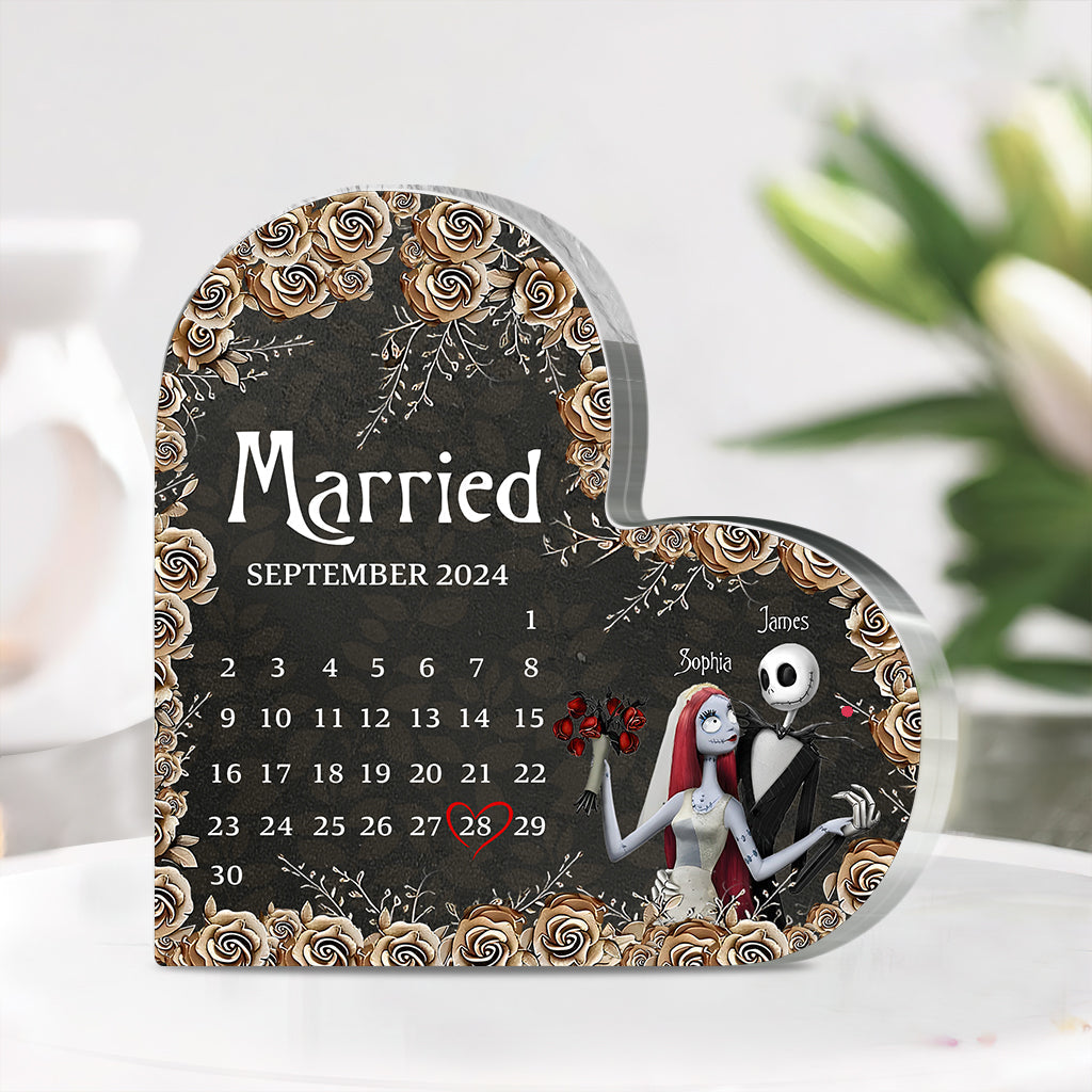 Personalized Acrylic Heart Plaque Custom Name Gift for Married Couples Custom Shaped Acrylic Plaque GradoCreations